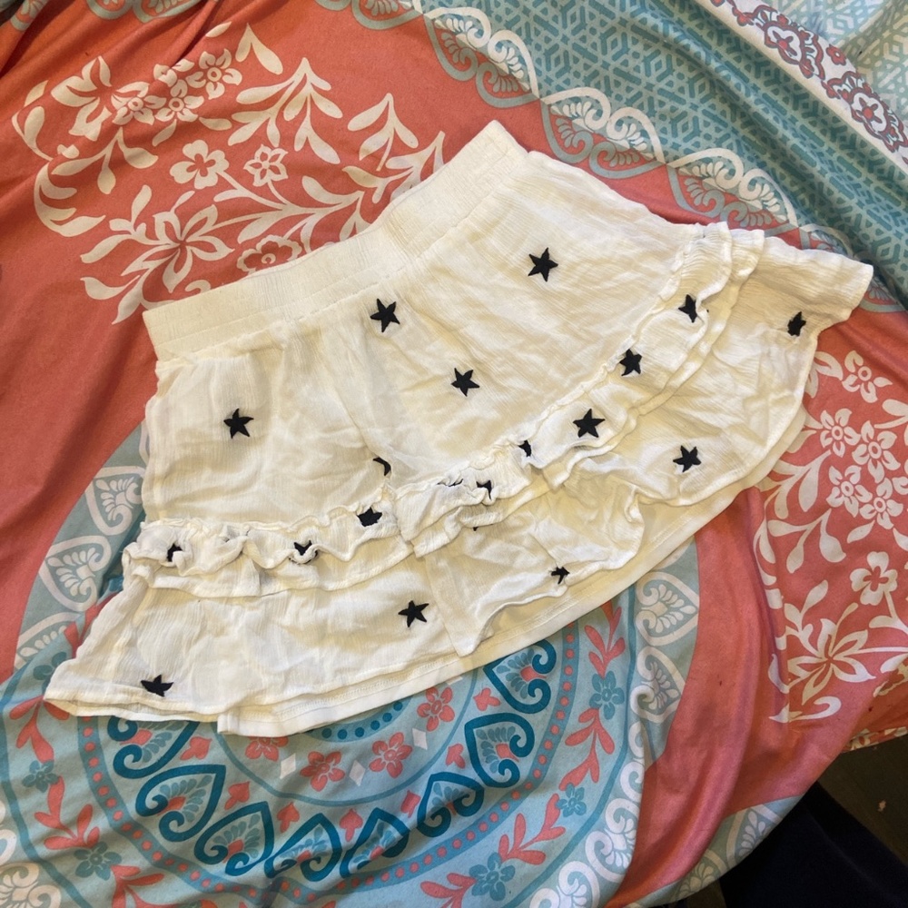 White mini skirt
